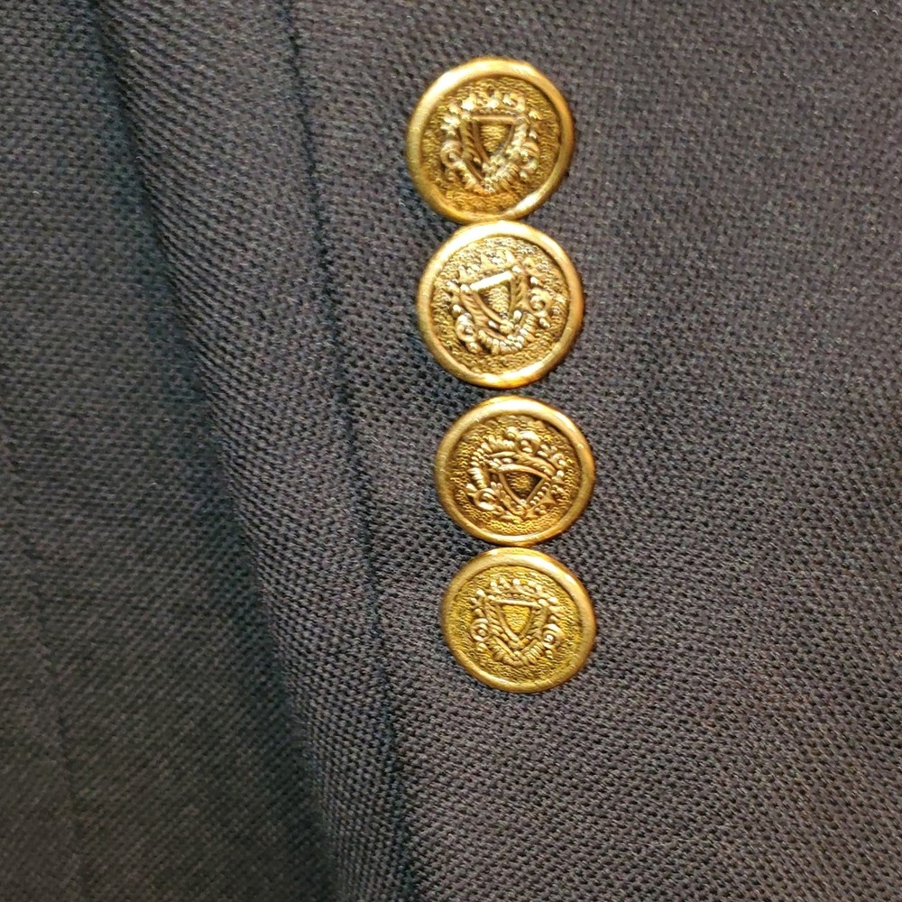 Club Room Pure Wool Royal Blue 2 brass Button Blazer Sportcoat Blazer Jacket 44L - Picture 6 of 6